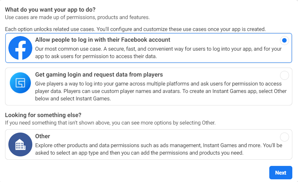 Creating Facebook App.