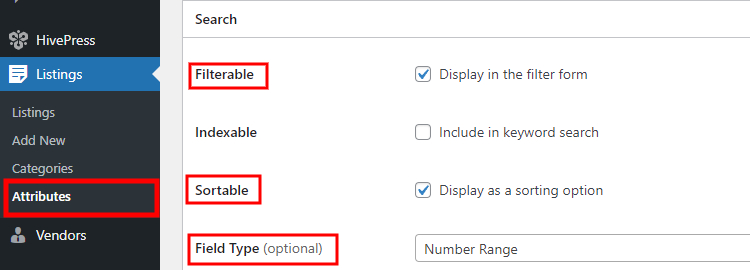 Setting up a custom listing field.