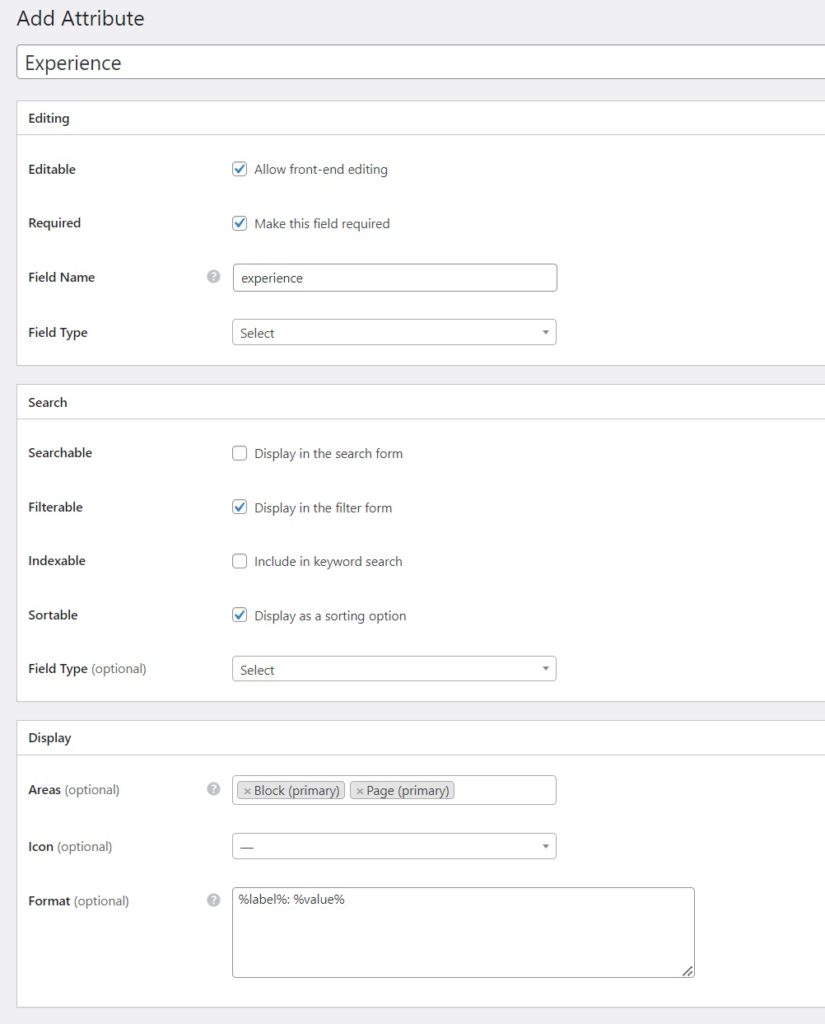 Adding vendor profile fields.