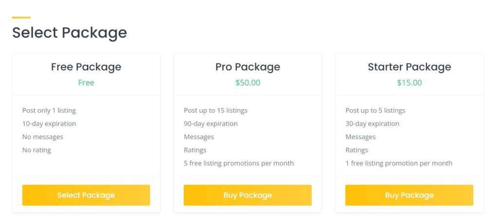 Adding listing packages.