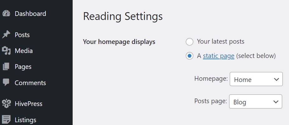 Setting up a homepage for a stock photo website.