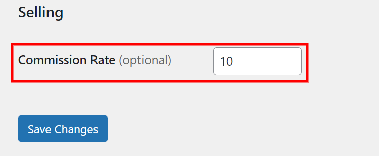 An option to set custom commission rates.