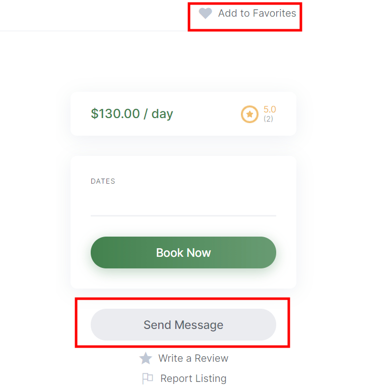 An example of a communication system on a booking platform.