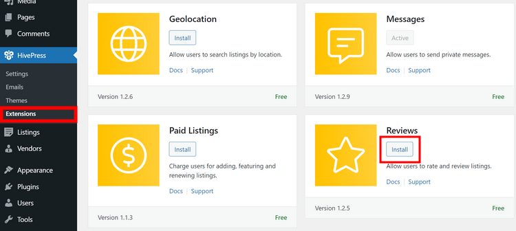 The HivePress Reviews extension.