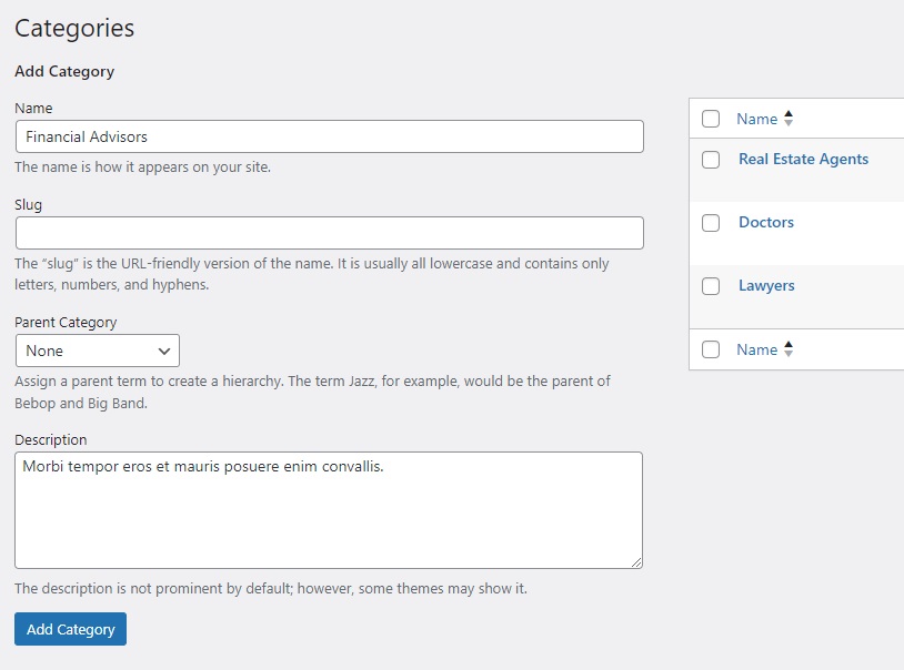 Adding vendor categories.