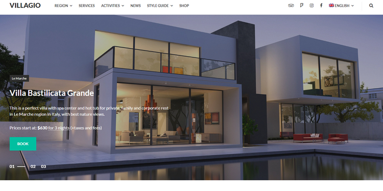 Villagio WordPress theme.