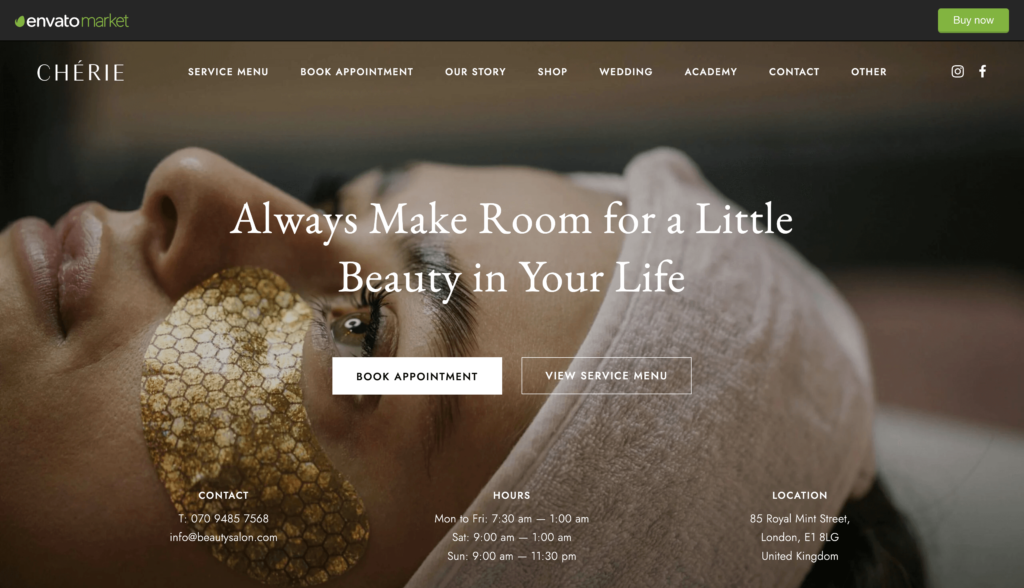 Cherie WordPress theme.