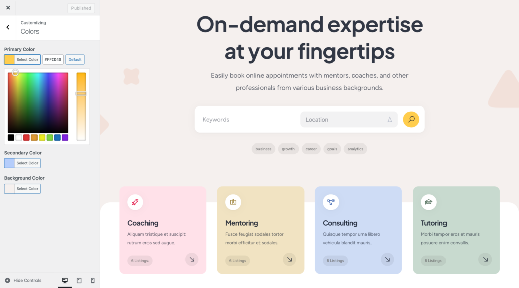 MeetingHive customization.