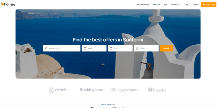 Homey, a booking WordPress theme.