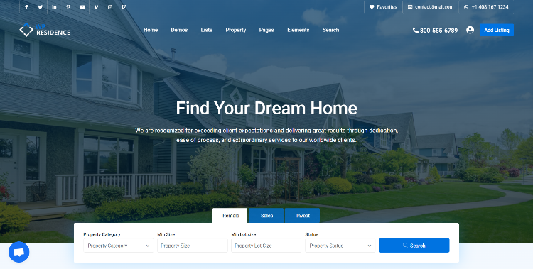 WP Residence WordPress theme.